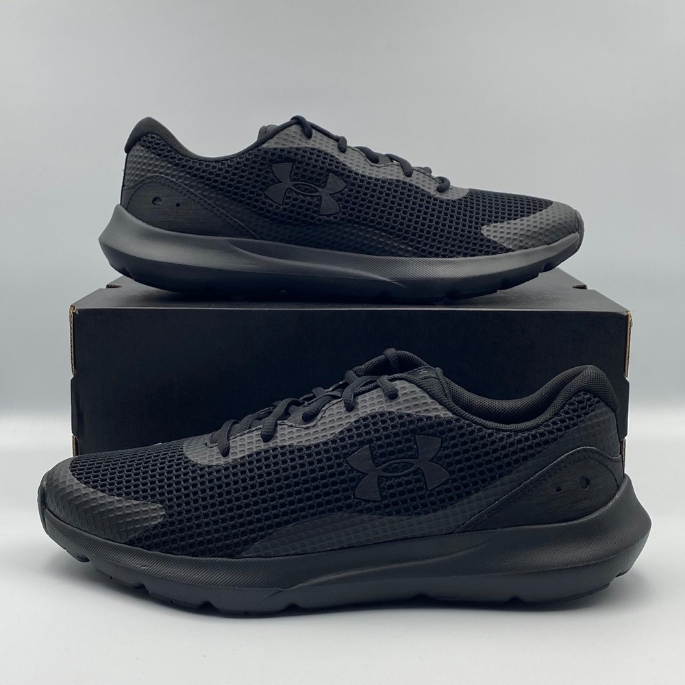 Under Armour Surge 3 Men's 10 Running Shoes Black Training Sneaker 3024883-002
